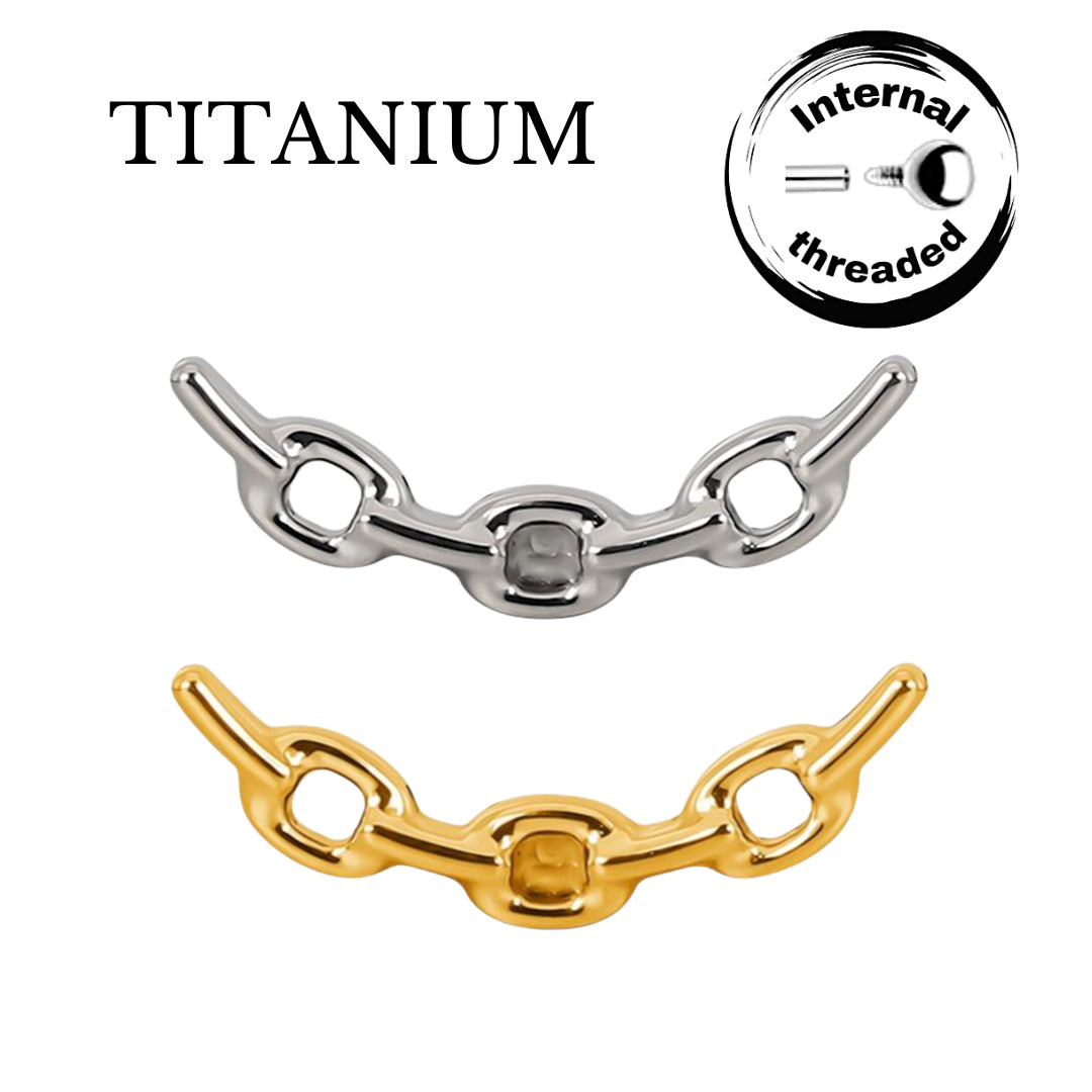 Implant Grade ASTM F136 Titanium Chain Internaly Threaded Labret
