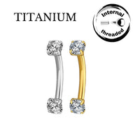 Implant Grade ASTM F136 Titanium Micro banana With 2 CZ Internaly Treaded