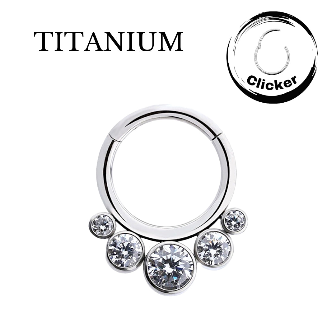 Implant Grade Titanium ASTM F 136 Bezel 5 stone Hinged Nose Segment Clicker