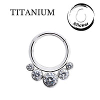 Implant Grade Titanium ASTM F 136 Bezel 5 stone Hinged Nose Segment Clicker
