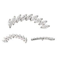 Implant Grade ASTM F136 Titanium 9 Marquise CZ Internaly Threaded Labret