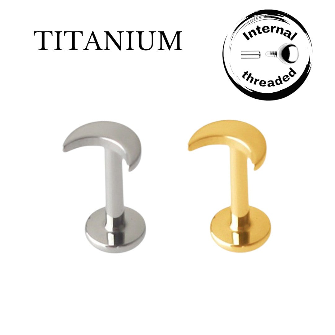Implant Grade ASTM F136 Titanium Moon Internaly Threaded Labret