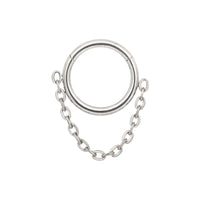 Implant Grade ASTM F136 Titanium Plain Ring With Chain Dangle Segment Clicker
