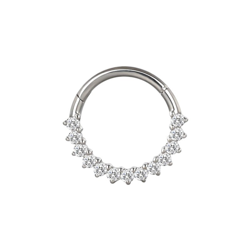Implant Grade ASTM F136 Titanium With Facing Prong Set CZ Sement Clicker