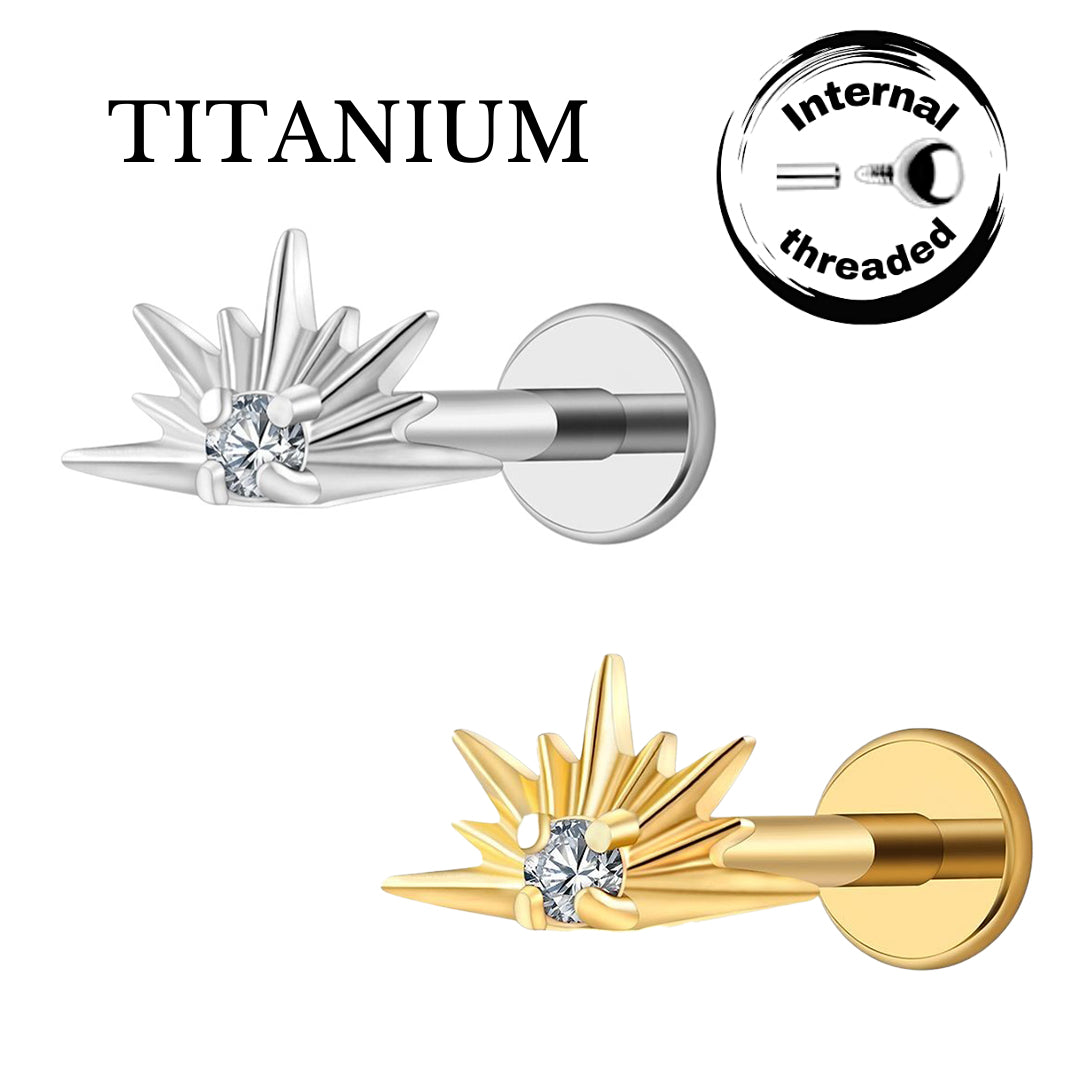 Implant Grade ASTM F136 Titanium Frozen Stone Internaly Threaded Labret