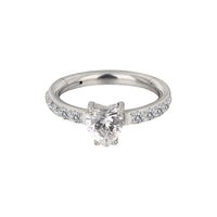 Implant Grade ASTM f136 Titanium Prong Set Heart CZ With CZ Paved Side Segment Clicker