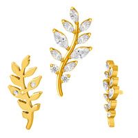 Implant Grade ASTM F136 Titanium Leaf Marquise CZ Internaly Threaded Labret