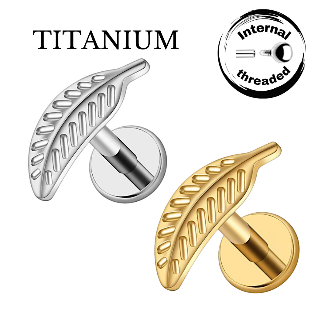 Implant Grade ASTM F136 Titanium Feather Ridge Internaly Threaded Labret