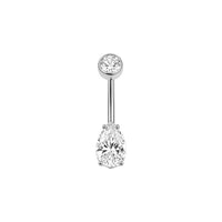 Implant Grade ASTM F136 Titanium Pearl and Drop Stone Belly Button Internaly Treaded