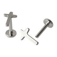 Implant Grade ASTM F136 Titanium Cross Internaly Threaded Labret