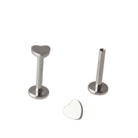 Implant Grade ASTM F136 Titanium Heart Internaly Threaded Labret