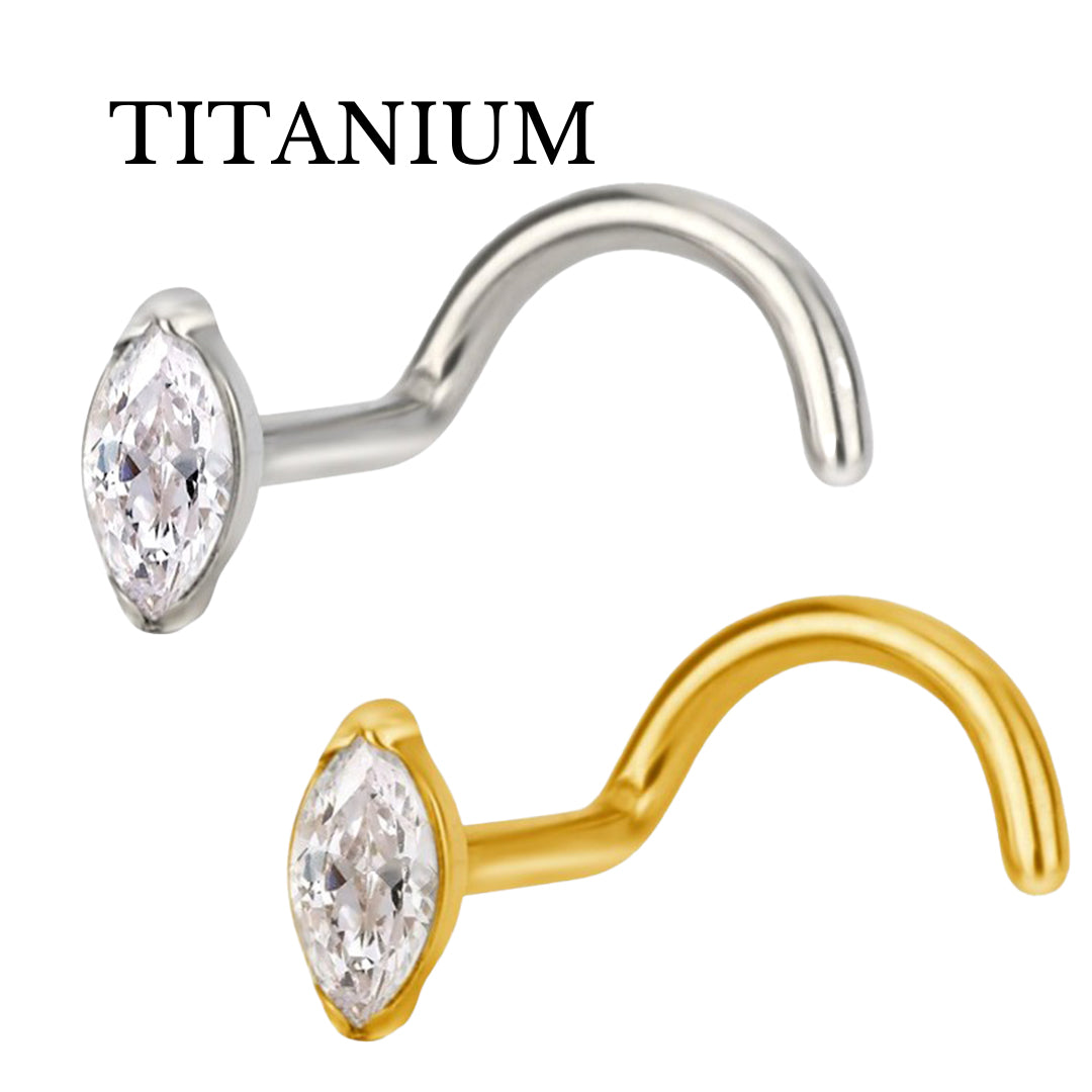 Implant Grade ASTM F136 Titanium Oval Stone Nose Screw Ring