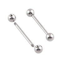 Implant Grade ASTM F136 Titanium Straight Barbell WitH 5MM Balls EXternaly Threaded