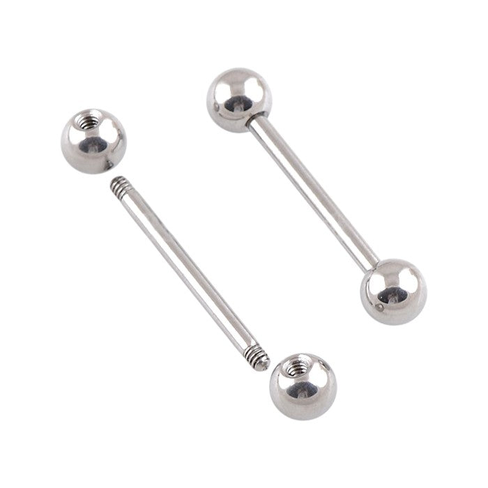 Implant Grade ASTM F136 Titanium Straight Barbell WitH 5MM Balls EXternaly Threaded