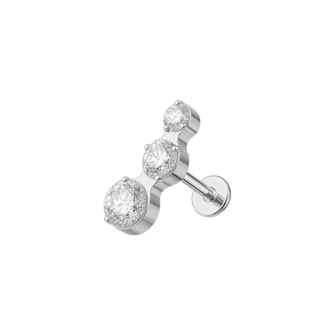Implant Grade ASTM F136 Titanium 3 CZ From Small To Large Internaly Threaded Labret