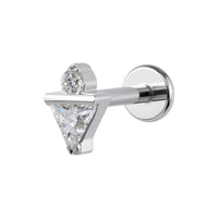 Implant Grade ASTM F136 Titanium Stone Rectangle Top Internaly Threaded Labret