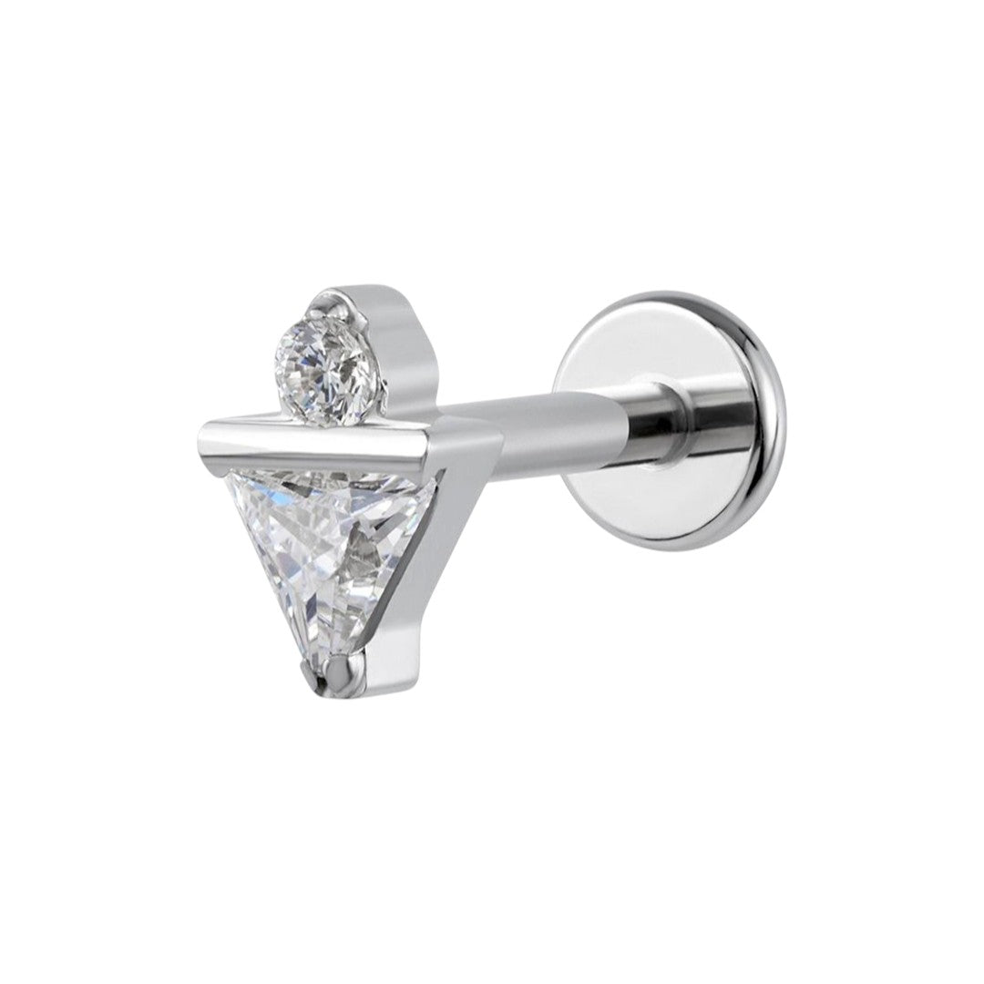 Implant Grade ASTM F136 Titanium Stone Rectangle Top Internaly Threaded Labret
