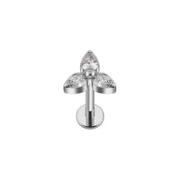 Implant Grade ASTM F136 Titanium Three Stones Big Internaly Threaded Labret