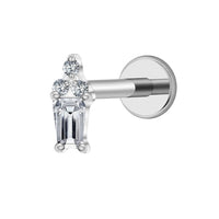 Implant Grade ASTM F136 Titanium Square Triangle Stone Top Internaly Threaded Labret