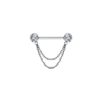 Implant Grade ASTM F136 Titanium 2 Chains Stone Push In