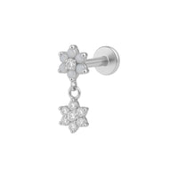 Implant Grade ASTM F136 Titanium Flower With Dangle Flower Internaly Threaded Labret