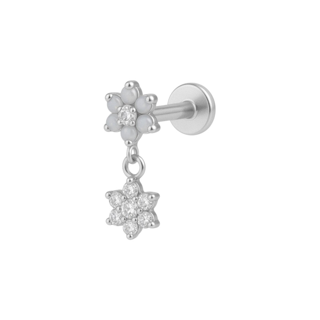 Implant Grade ASTM F136 Titanium Flower With Dangle Flower Internaly Threaded Labret