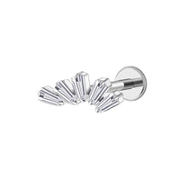 Implant Grade ASTM F136 Titanium Chrystal Fan Top Internaly Threaded Labret