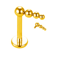 Implant Grade ASTM F136 Titanium Descending 4 Balls Internaly Threaded Labret