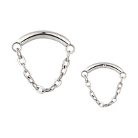 Implant Grade ASTM F136 Titanium Chain Hangs Curved Bar Internaly Threaded Labret