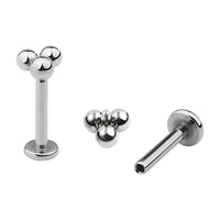 Implant Grade ASTM F136 Titanium 3 Balls Internaly Threaded Labret