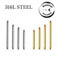316 L Stainless Steel Barbell Without Balls