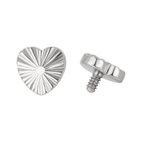 Implant Grade ASTM F136 Titanium Ridged Heart Internaly Threaded Labret