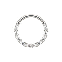 Implant Grade ASTM F136 Titanium Baguette CZ Pave Face Segment Clicker