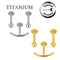 Implant Grade ASTM F136 Titanium Smiley Internaly Threaded Labret