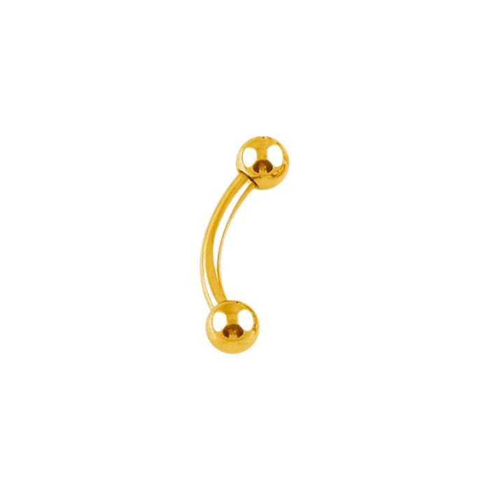 Implant Grade ASTM F136 Titanium Micro banana With Plain 3MM Balls EXternaly Treaded