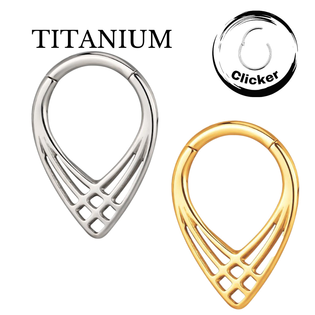 Implant Grade ASTM F136 Titanium 3 Lines Woven Into Web V Shape Segment Clicker