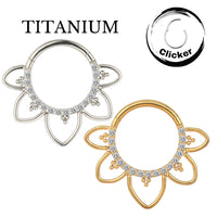 Implant Grade ASTM F136 Titanium CZ Paved Face With 15 Bead Clusters Segment Clicker