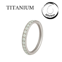 Implant Grade ASTM F136 Titanium Opal Stone Pave Segment Clicker