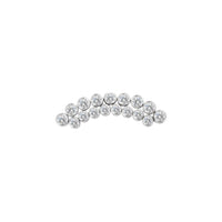 Implant Grade ASTM F136 Titanium 17 Bezel Set CZ In Curved Line Internaly Threaded Labret