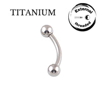 Implant Grade ASTM F136 Titanium Micro banana With Plain 3MM Balls EXternaly Treaded