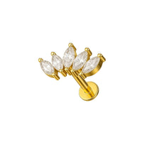 Implant Grade ASTM F136 Titanium 5 CZ Marquise Crown Internaly Threaded Labret