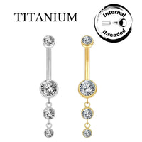 Implant Grade ASTM F136 Titanium Pendant Round Internaly Threaded Belly Ring