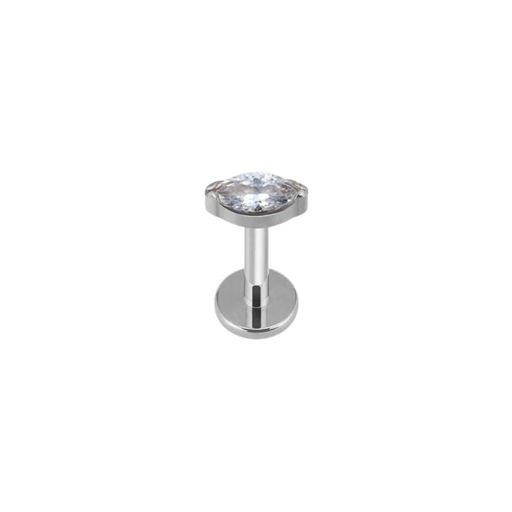 Implant Grade ASTM F136 Titanium Oval Stone Internaly Threaded Labret