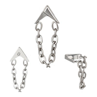Implant Grade ASTM F136 Titanium Arrows With Chain Dangle Internaly Threaded Labret