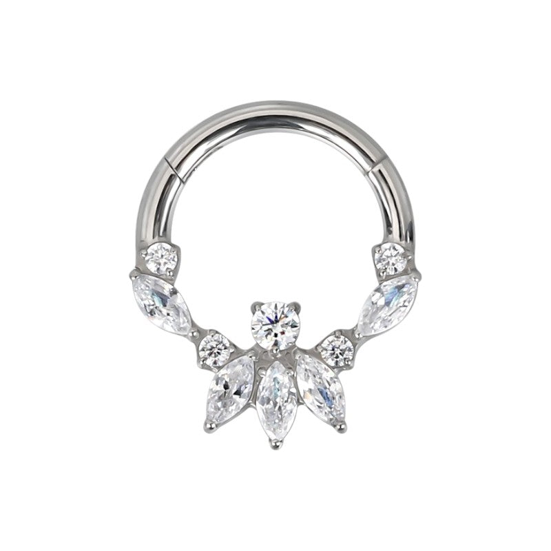 Implant Grade ASTM F136 Marquise CZ Flower Segment Clicker