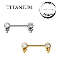 Implant Grade ASTM F136 Titanium Stone 3 Balls Push In
